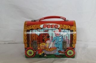 1963 Bozo The Clown Dome Lunch Box W/matching Thermos