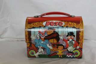 1963 Bozo the Clown Dome Lunch Box w/Matching Thermos 2