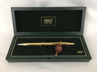 Cross 2802 18k Gold Filled Pen Engraved With Case & Instruction Book Euc Nm