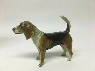 Cast Iron Fox Hound Or Beagle Dog Statue Paint 3 - 1/4 " Long 2 - 3/8 Tall