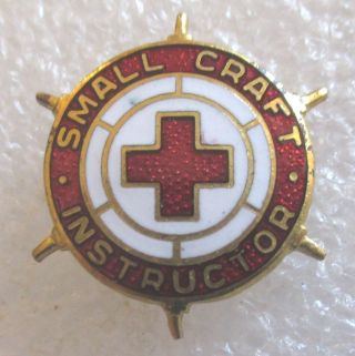 Vintage American Red Cross Small Craft Instructor Pin - Arc