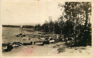 Real Photo Postcard Boats At Lake St.  Helen,  Michigan - Ca 1930s - 1940s