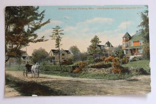 Old Postcard Lake Avenue And Cottages,  Whalom Park Near Fitchburg,  Ma,  1910
