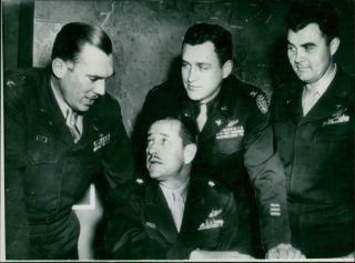 Army Atom Bomb Test Staff.  - Vintage Photo