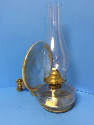 Antique P&a Swivel Cast Iron Wall Bracket 8 " Mercury Reflector Oil Lamp Complete