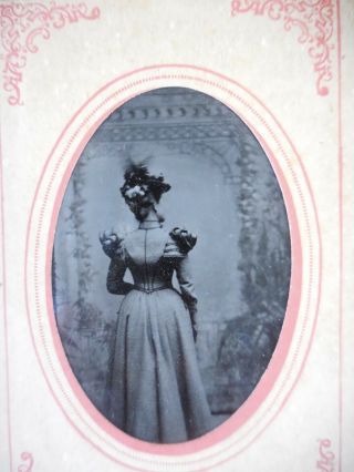 Tintype Of Woman Facing Away From Camera - Mourning? Unusual