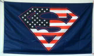 Superman Usa Flag Women Marvel Rare 3x5ft Banner Us Shipper