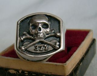 322 Skull And Bones Yale Secret Society 925 Ring
