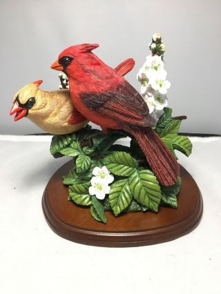 Danbury Summer Cardinals Bob Guge Bird Figurine Statue Roger Tory Peterson