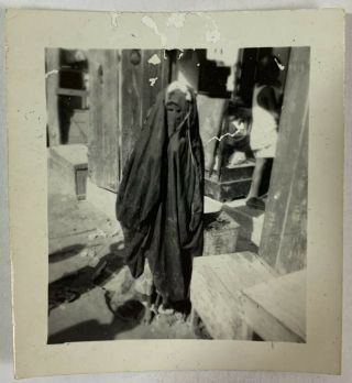 Hidden Identity,  Barefoot Passerby In The Village,  Vintage Photo Snapshot