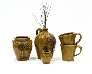 Hand Crafted Pottery Set By Edgefield Pottery Artist,  Steve Ferrell