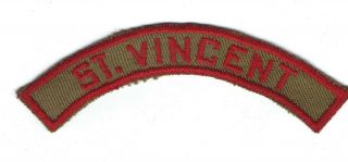 Vintage Boy Scout Patch Bsa St.  Vincent Trs Tan And Red Strip