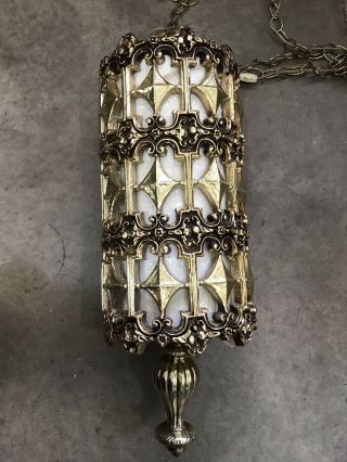 Large 24” Mid Century Modern Hollywood Regency Swag Lamp Light 9” Diameter