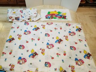 Vintage 1992 Trolls Norfin 3pc Twin Bedding Set Fitted,  Flat,  Pillowcase Htf