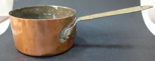 Sb4: Small Copper Sauce Pan With Tin Lining,  And Unpolished