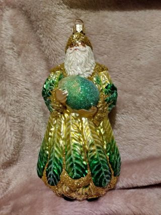 2001 Patricia Breen 2122 Plume Claus Green Version Christmas Ornament 6 "