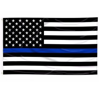 3 Flags - Thin Blue Line American Flags Blue Lives Matter Law Enforcement 3x5ft 3