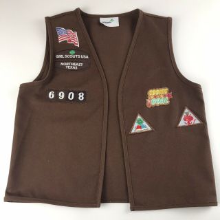 Girl Scouts Brownie Vest With Patches Size Small Made In Usa
