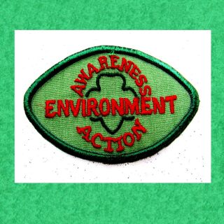 Early Patch,  Environment - Action Girl Scouts 1970s Buckram Back Combine