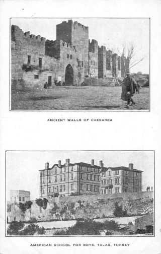 Talas Turkey American School For Boys Caesarea Walls Vintage Postcard Jf685498