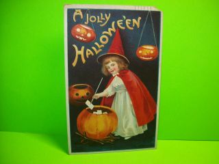 Ellen Clapsaddle Halloween Postcard Series 978 Antique Vintage Witch Embossed 6