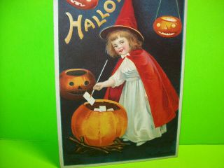 Ellen Clapsaddle Halloween Postcard Series 978 Antique Vintage Witch Embossed 6 4