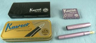 Kaweco Lilac Special Edition Al Aluminum Sport Fountain Pen Fine W/ Purple Ink