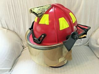 Cairns 1044 Red Helmet With Shield,  Eagle,  Complete Helmet