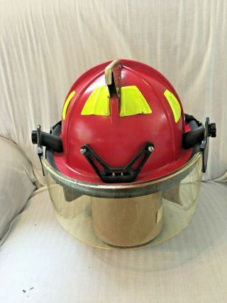 CAIRNS 1044 RED HELMET WITH SHIELD,  EAGLE,  COMPLETE HELMET 2