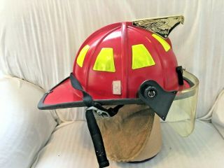 CAIRNS 1044 RED HELMET WITH SHIELD,  EAGLE,  COMPLETE HELMET 3