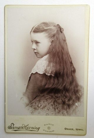 Antique Victorian Cabinet Photo Pretty Young Girl 