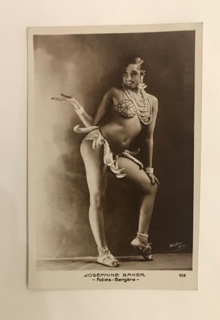 Josephine Baker - Folies Berger’s - Walery Paris,  103 Rppc