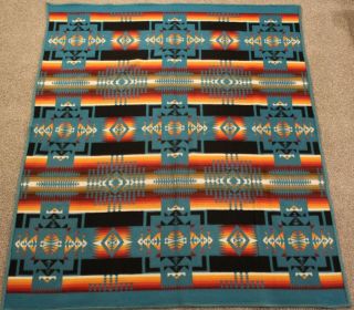 Pendleton Beaver State Wool Chief Joseph Aztec Reversible Blanket 76X64 8