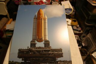 Vintage Nasa Space Shuttle External Tank,  Boosters On Crawler 16 X 20 Boarded