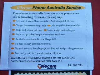 & $20 Telecom Phone Australia International Pre - Paid - Call Card 3