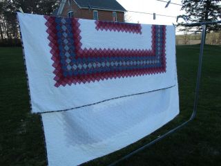 Amish Made Hand Stitched Patchwork Quilt King Size 5