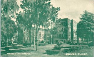 Vintage Florida Postcard Amherst Apartments Orlando Fl Building Unposted