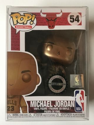 Funko Pop Michael Jordan Hobbie Stock Exclusive 54 Bronze Chicago Bulls Nba