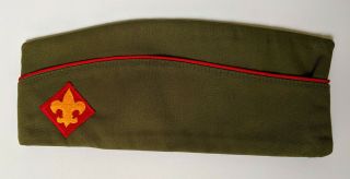 Vintage Bsa Garrison Hat Boy Scouts Cap Extra Large Official Olive Unsigned