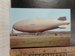 Akron Ohio U.  S.  Navy Blimp Based At Goodyear Air - Dock Postcard 68tb.