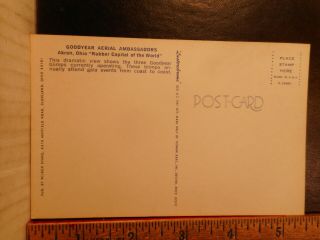 Akron Ohio Three Goodyear Blimps Postcard 68TB. 2