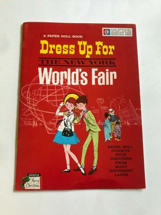 Vtg 1963 Dress Up For The York Worlds Fair Paper Doll Cutout Book