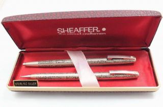 Sheaffer Vintage Sterling Silver Grapevine Ballpoint Pen & Pen Set