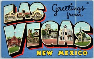 Vintage Las Vegas,  Mexico Large Letter Postcard Curteich Linen C1940s