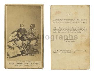 Civil War - Emancipated Slave Children,  Orleans - Cdv Photo,  1864