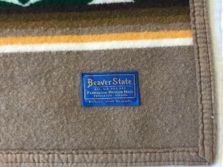 Pendleton Woolen Mills Wool Blanket Beaver State Lap Throw Taupe Southwestern 3