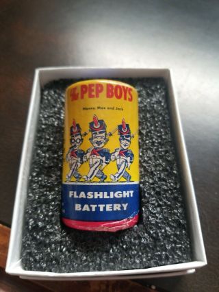 THE PEP BOYS Vintage D Cell Battery For Flashlights Cadet Co.  Advertising 3
