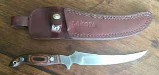 Vintage Lakota Fish Hawk Knife By H.  Suzuki Seki Japan With Sheath Rare