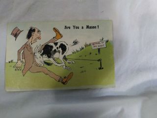 Vintage Postcards FREEMASONRY,  HUMOR,  ARE YOU A MASON? THE PASSWORD 5