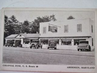 Vintage Print Postcard Colonial Inne U.  S.  Route 40 Aberdeen Maryland
